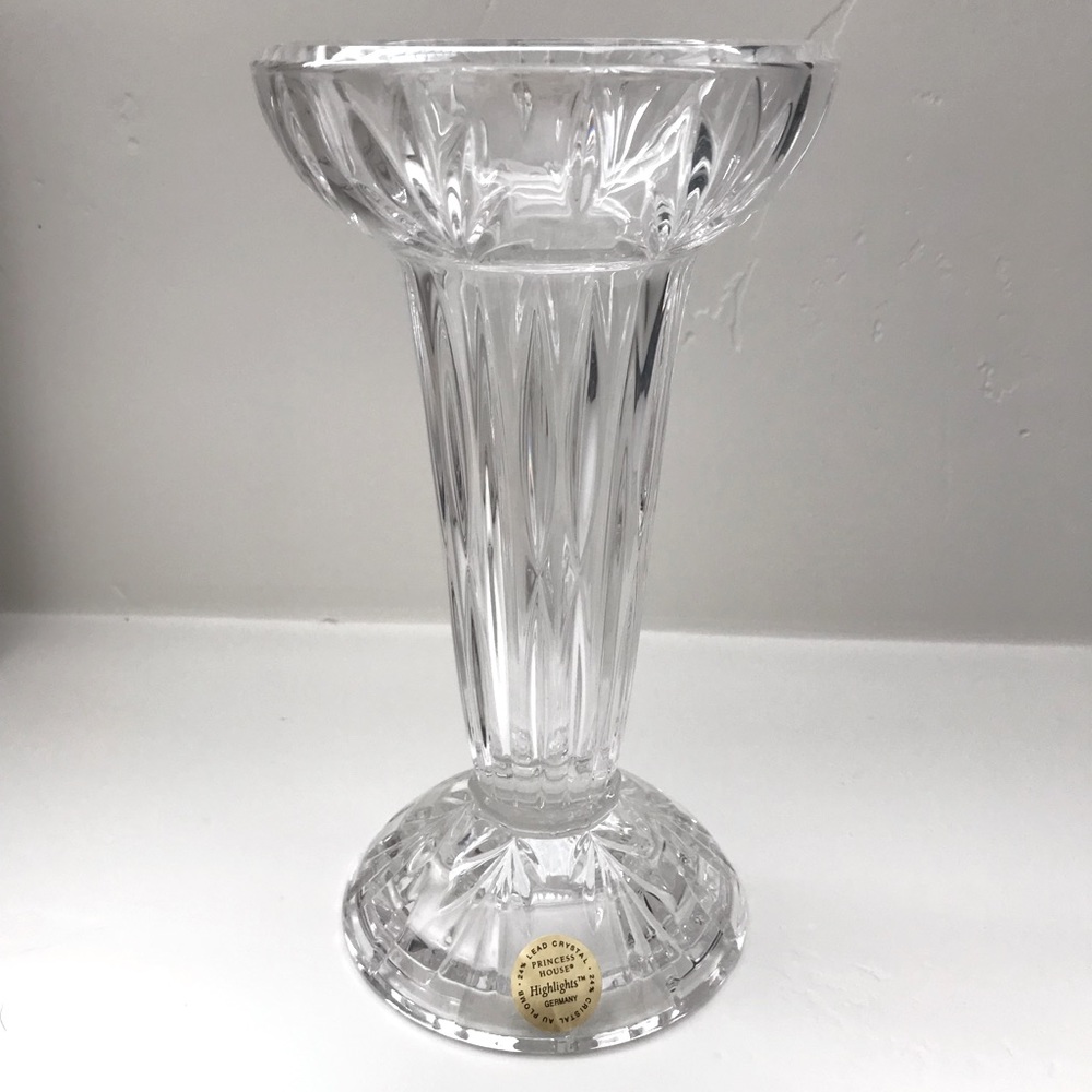 PRINCESS HOUSE LEAD CRYSTAL VASE CANDLE HOLDER #781 MADE IN GERMANY ~ NIB
